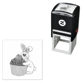 Whimsical Bunny mit Bow & Strawberry Cupcake Permastempel