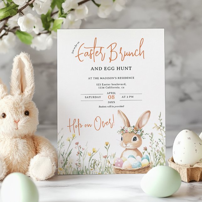 Whimsical Bunny Osterbrunch und Eierjagd Einladung (Whimsical Bunny Easter Brunch and Egg Hunt Invitation)