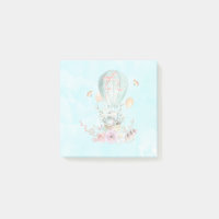 Whimsical Bunny Riding in einem Heißluftballon