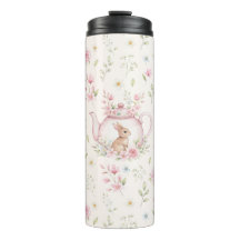 Whimsical Bunny Teapot Floral Spring