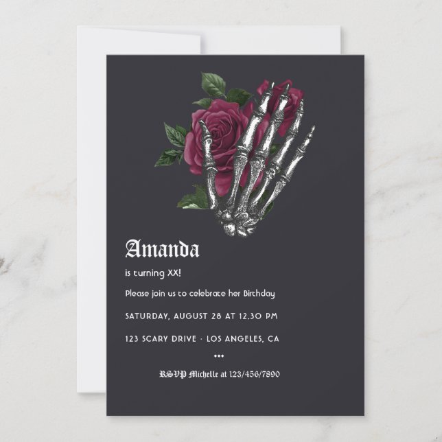 Whimsical Burgundy Halloween Party Einladung (Vorderseite)