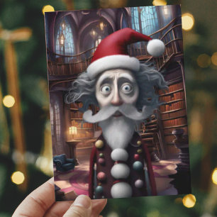 Whimsical Burtonesque Weihnachtsmann-Karte Origina Feiertagskarte