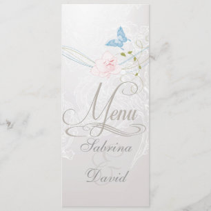 Whimsical Butterfets und Lace Menu Menükarte