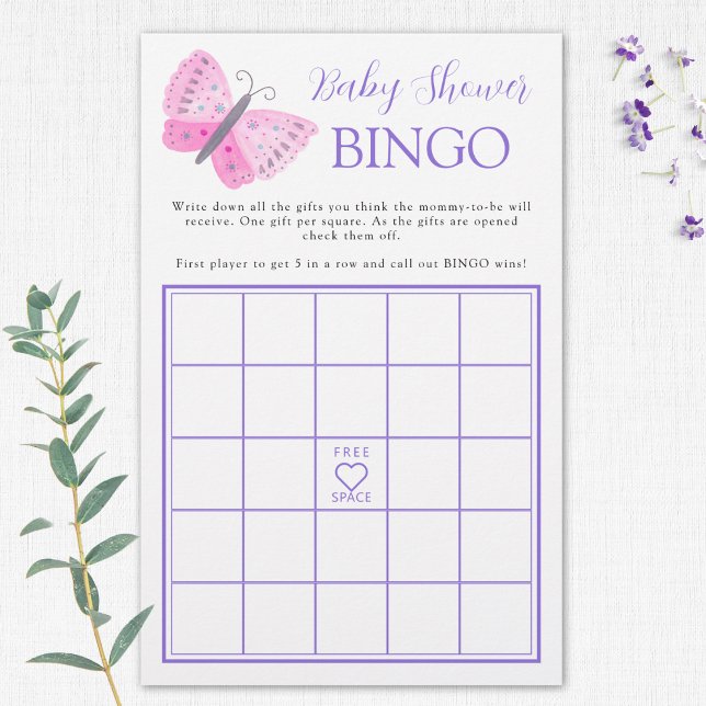 Whimsical Butterflies Baby Shower Bingo Game (Von Creator hochgeladen)