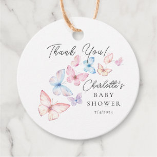 Whimsical Butterflies Babydusche Geschenkanhänger