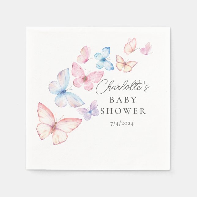 Whimsical Butterflies Babydusche Serviette (Vorderseite)