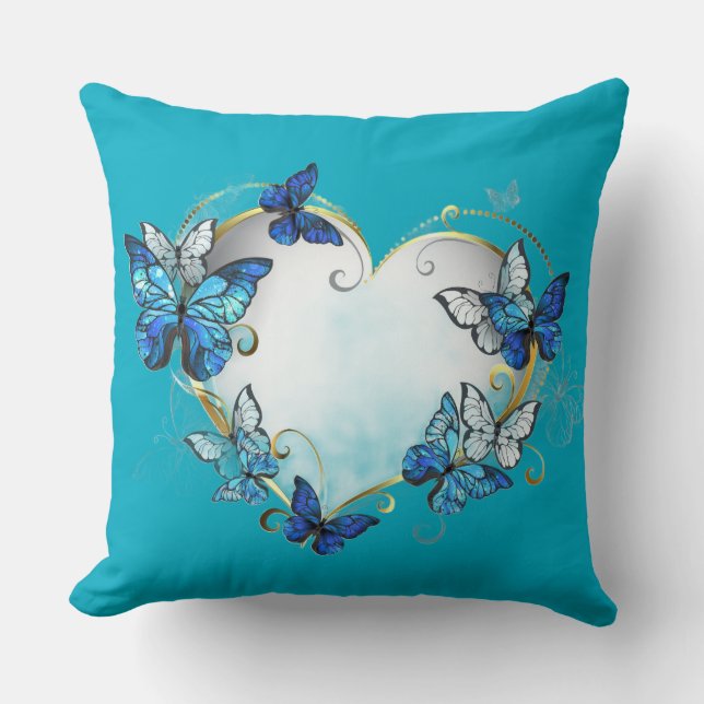 Whimsical Butterflies Heart Pillow Kissen (Vorderseite)