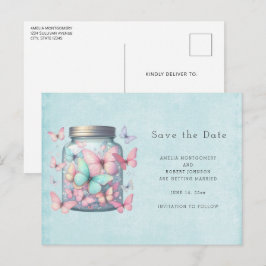 Whimsical Butterflies in a Jar Ankündigungspostkarte