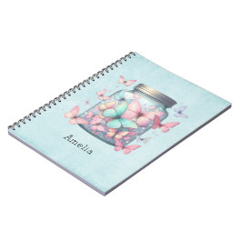 Whimsical Butterflies in a Jar Notizblock