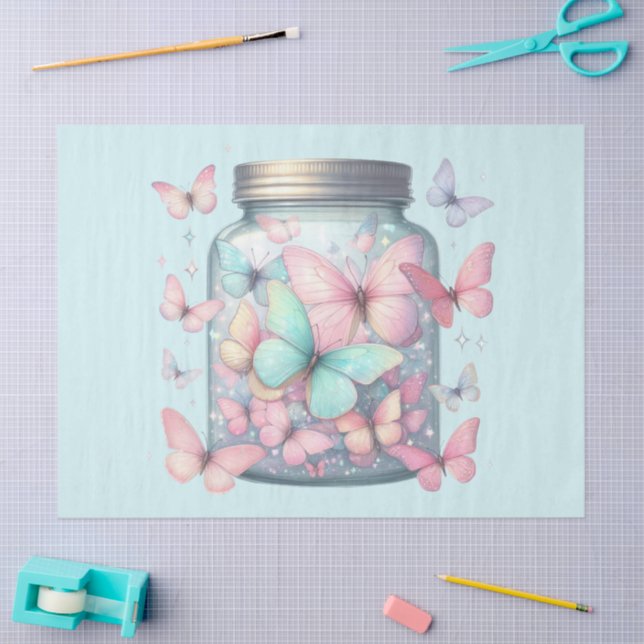 Whimsical Butterflies in a Jar Seidenpapier (Basteln)
