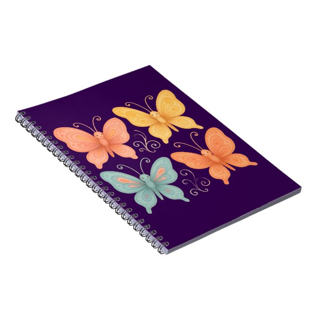 Whimsical Butterflies Spiral Photo Notebook Notizblock (Rechte Seite)