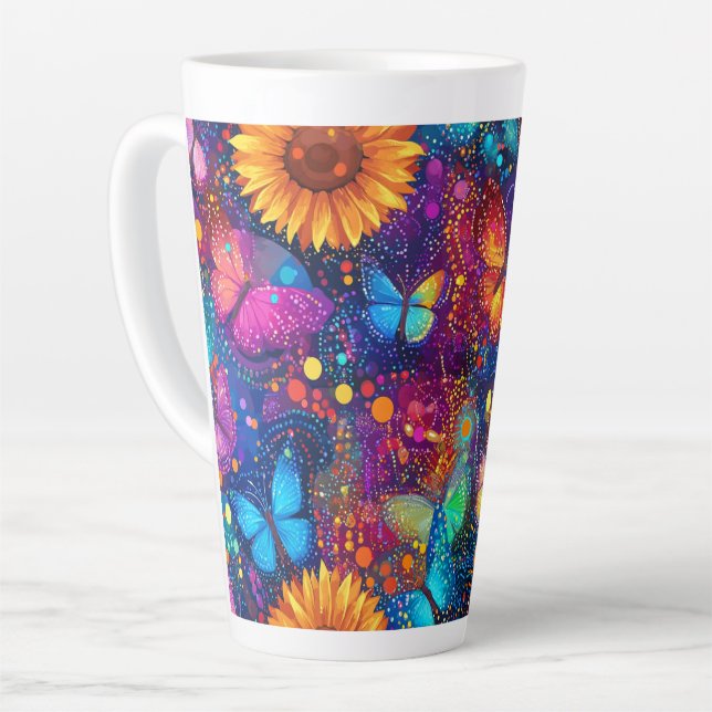 Whimsical Butterfly Dream Latte Tasse (Linke Ecke)