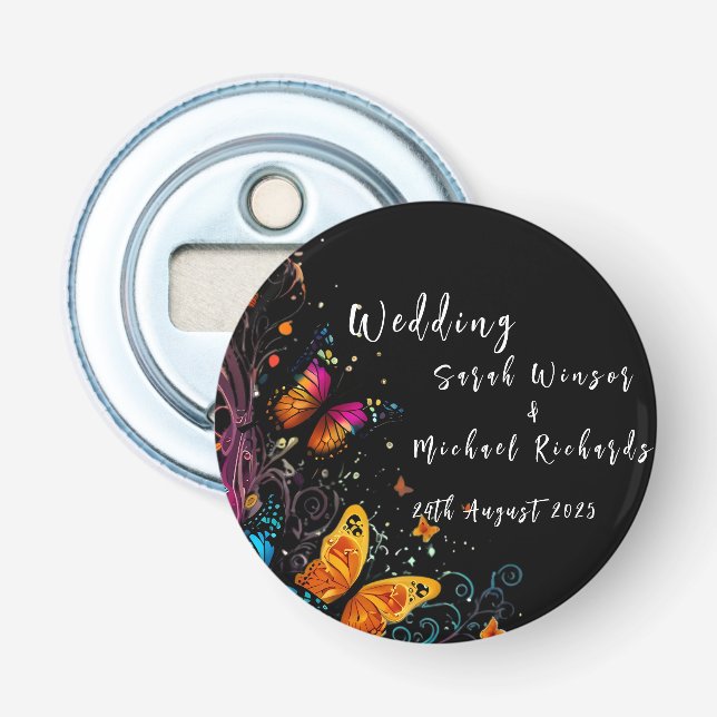 Whimsical Butterfly Garden Postcard Flaschenöffner (Vorderseite)