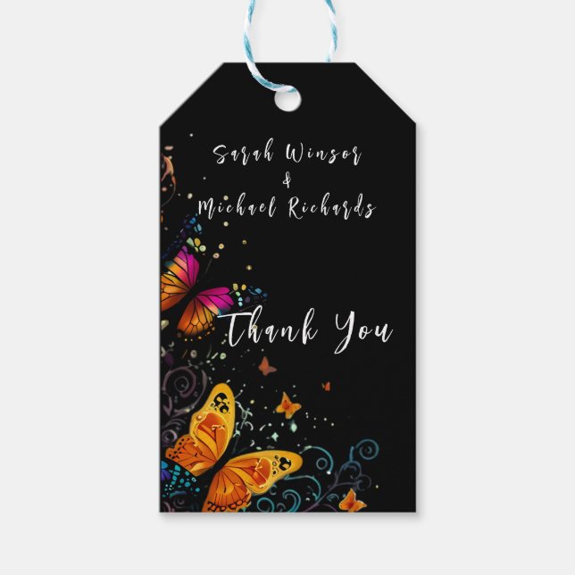 Whimsical Butterfly Garden Postcard Geschenkanhänger (Vorderseite)