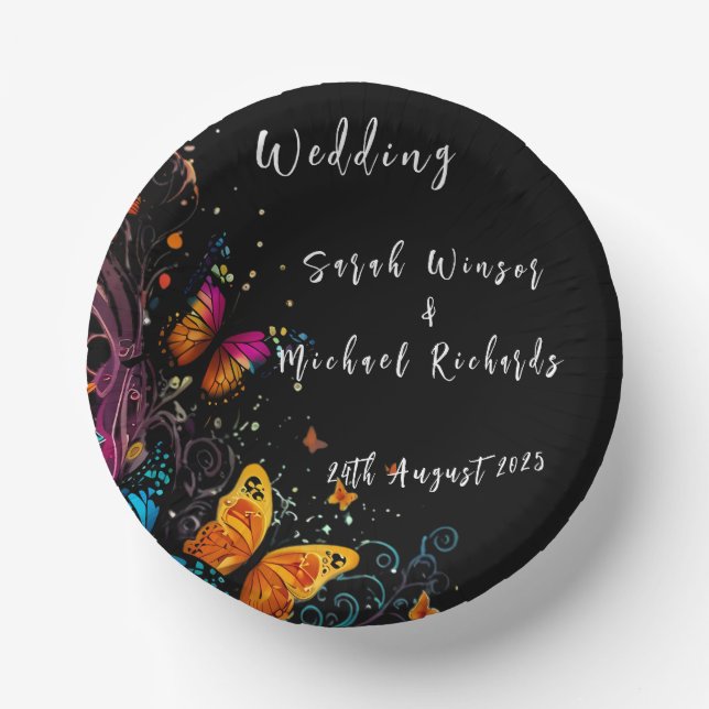 Whimsical Butterfly Garden Postcard Pappteller (Vorderseite)