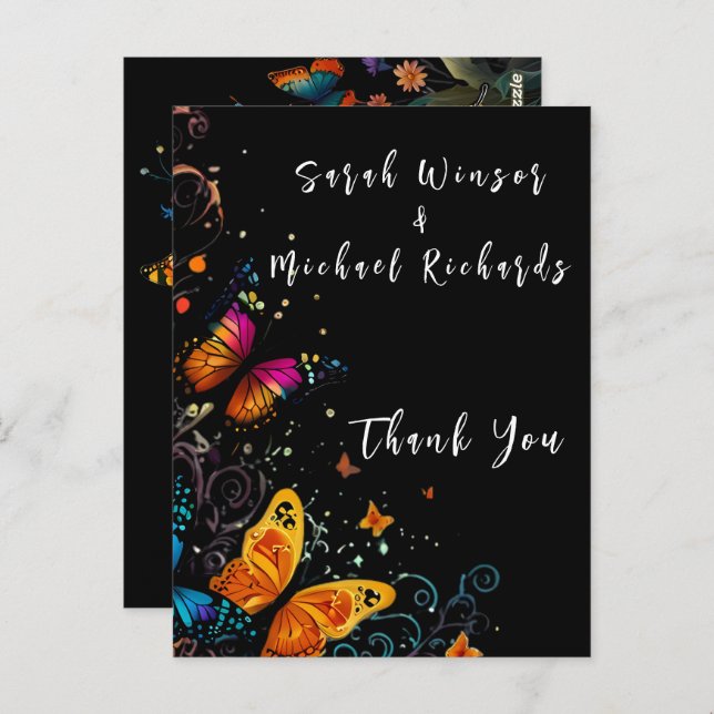 Whimsical Butterfly Garden Postcard Postkarte (Vorne/Hinten)