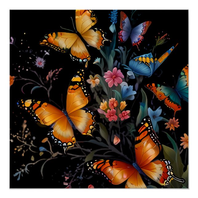 Whimsical Butterfly Garden Poster (Vorderseite)