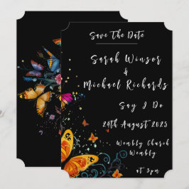 Whimsical Butterfly Garden Wedding Einladung