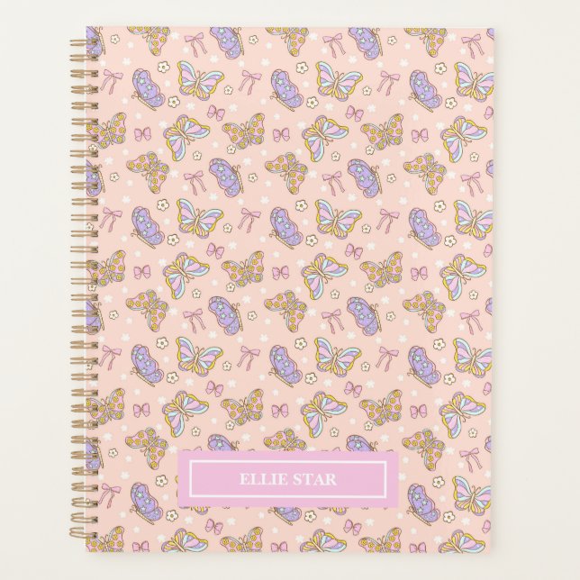 Whimsical Butterfly Girl Personalisiert Planer (Vorderseite)