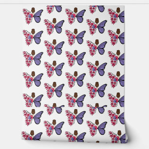Whimsical Butterfly Girl Wallpaper   Floral Fairy Tapete