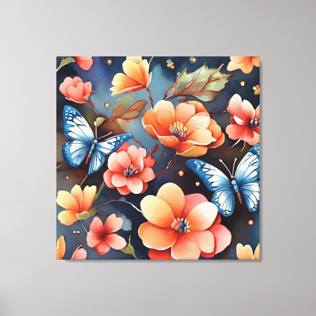 Whimsical Butterfly Illustration Unique Leinwanddruck (Vorderseite)