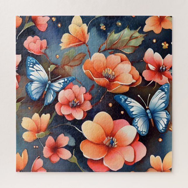 Whimsical Butterfly Illustration Unique Puzzle (Vertikal)