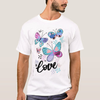 Whimsical Butterfly Liebe" T-Shirt