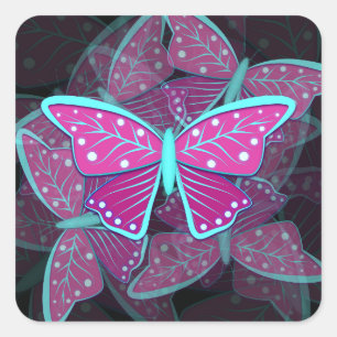 Whimsical Butterfly Quadratischer Aufkleber