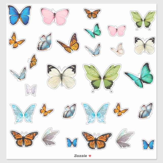 Whimsical Butterfly Stickers Aufkleber (Blatt)