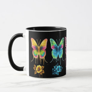 Whimsical Butterfly Symphony: Lebhafte Farben Tasse