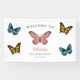 Whimsical Butterfys Geburtstagsparty Willkommen Banner