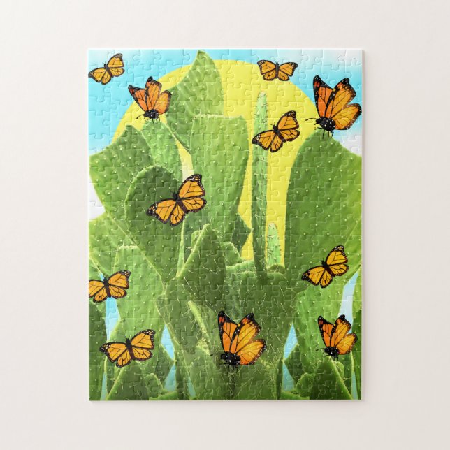 Whimsical Cactus And Butterflies Puzzle (Vertikal)