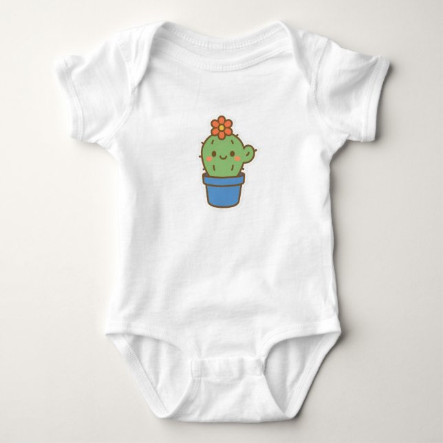 Whimsical Cactus Baby Strampler (Vorderseite)