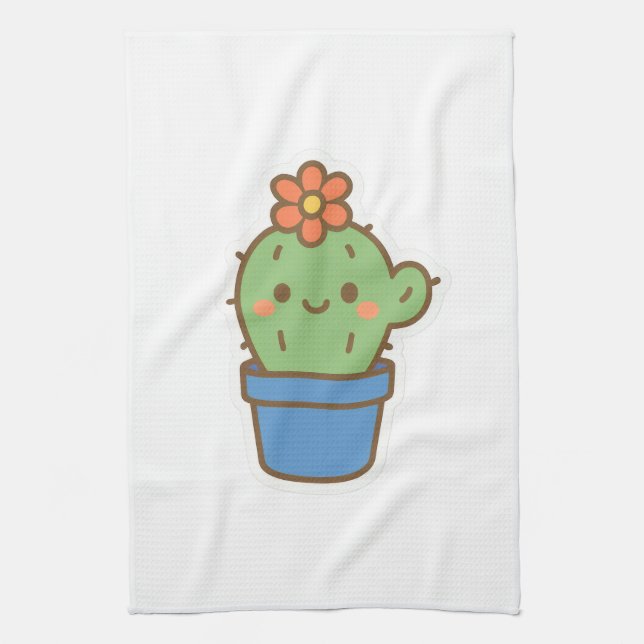 Whimsical Cactus Geschirrtuch (Vertikal)