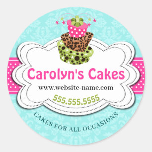 Whimsical Cake Bakery Runder Aufkleber