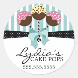 Whimsical Cake Pops Bäckerei Box Siegel Runder Aufkleber
