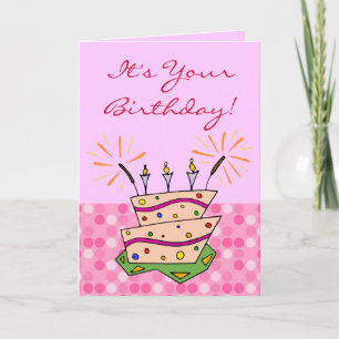 Whimsical Cake Sparklers Candles Happy Birthday Karte