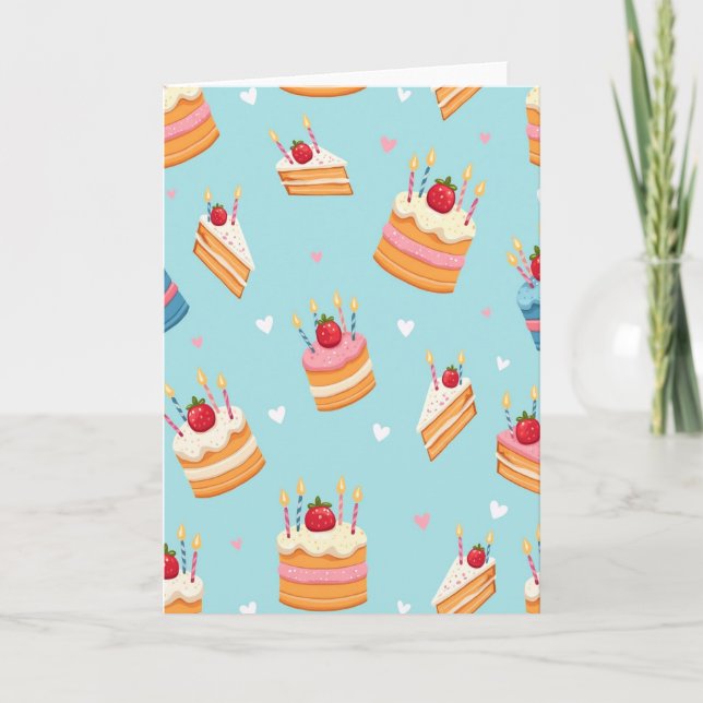 Whimsical Cakes Geburtstagskarte Karte (Vorderseite)