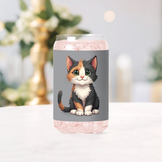Whimsical Calico Kitten mit Cattitude Dosenglas (Insitu (Hochzeit))