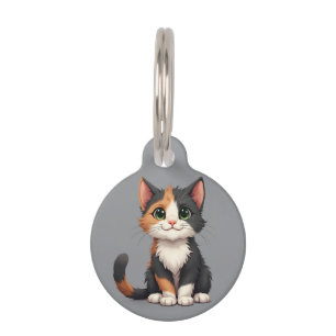 Whimsical Calico Kitten mit Cattitude Haustiermarke