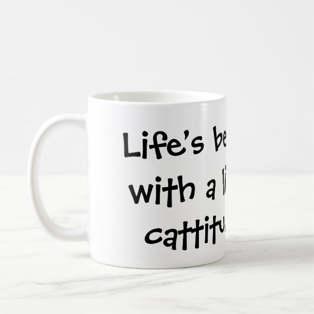 Whimsical Calico Kitten mit Cattitude Kaffeetasse (Links)