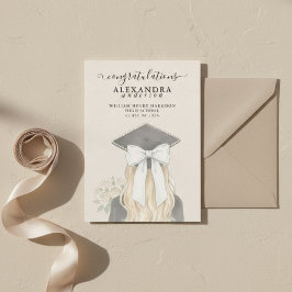 Whimsical Calligraphy Graduation Bow Photo Ankündigung