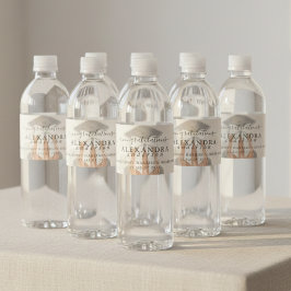 Whimsical Calligraphy Graduation Bow Wasserflaschenetikett