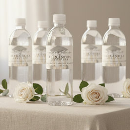 Whimsical Calligraphy Graduation Bow Wasserflaschenetikett