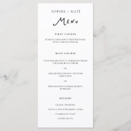 Whimsical Calligraphy Minimalist Wedding Menu Menükarte
