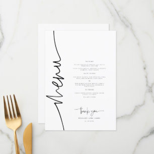 Whimsical Calligraphy Modern Wedding Dinner Menükarte