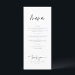 Whimsical Calligraphy Wedding Dinner Menükarte<br><div class="desc">Wo Dreams Meet Elegance Erleben Sie Ihren besonderen Tag mit unserem bezaubernden Briefmarkensemble, sorgfältig gefertigt, um Ihre Hochzeit mit Launen und Gnade zu bereichern. Von delikaten Einladungen bis hin zu exquisiten Platzkarten ist diese Sammlung eine Symphonie von aufwändiger Kalligraphie und zeitlosem Design. Erstellen Sie eine Feier, die Ihnen einzigartig ist,...</div>