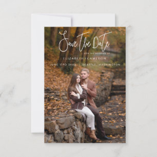 Whimsical Calligraphy Wedding Foto Verlobung Save The Date