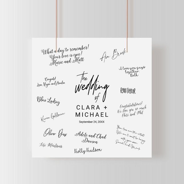Whimsical Calligraphy Wedding Guest Signing Poster (Von Creator hochgeladen)
