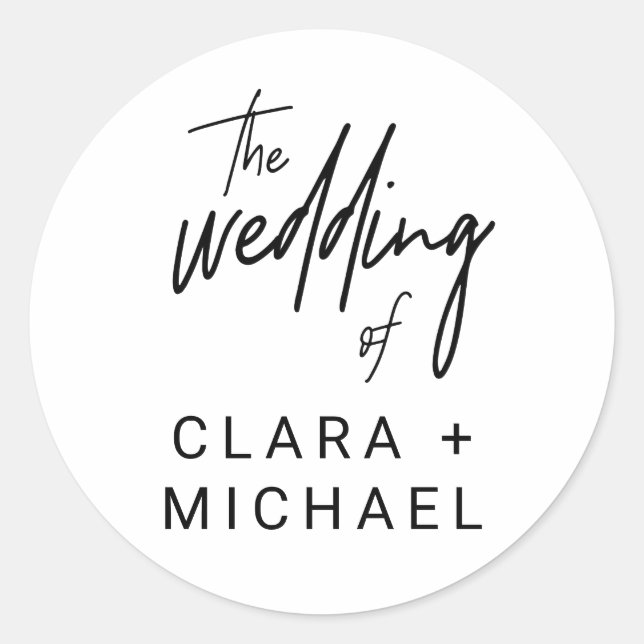 Whimsical Calligraphy Wedding Umschlag Aufkleber (Vorderseite)